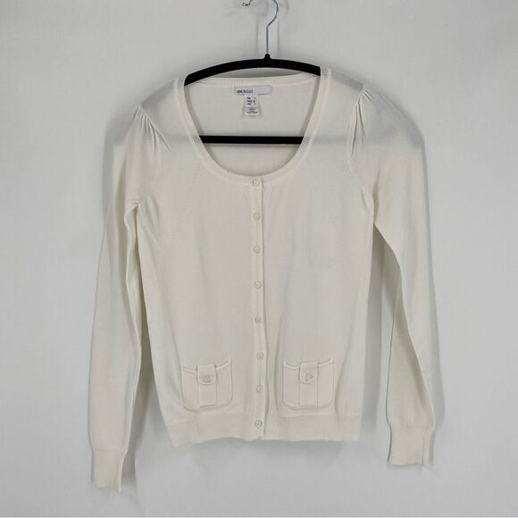 MNG Basics Women’s Long Sleeve Button Front White Cardigan size XS - Picture 1 of 3